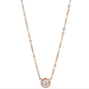 Rose Gold Bezel Necklace